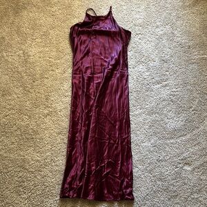 All that Jazz Burgundy Satin Dress